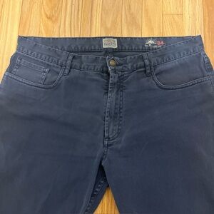 Faherty Pants Navy Blue Size 34 Chino MBC0001 Distressed Faded